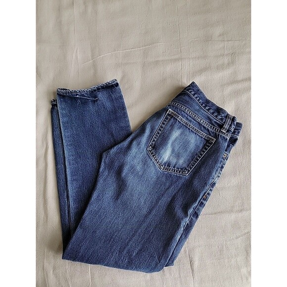 J Crew Mens 32x29 Jeans Urban Slim Fit Straight Cotton Distressed Mid Rise Blue - Picture 1 of 16